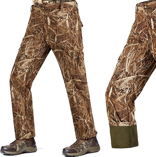 TimberGuard Cold-Weather Pants: Fleece Lined, Water Resistant Camo Hunting Gear