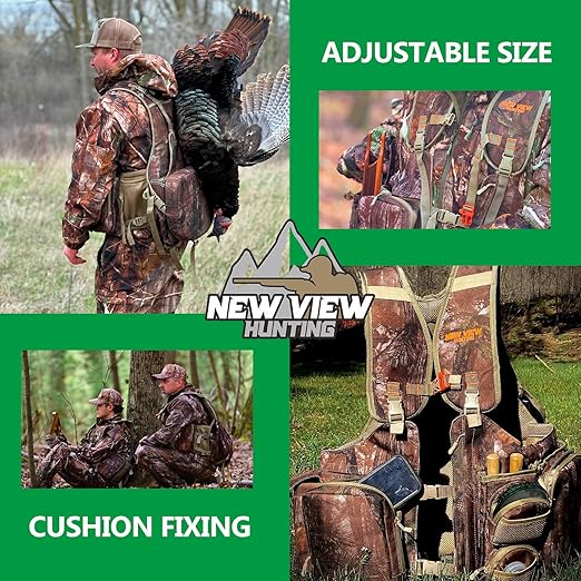 Pro Series Turkey Vest: Adjustable, Comfortable with 20 Pockets & Removable Seat