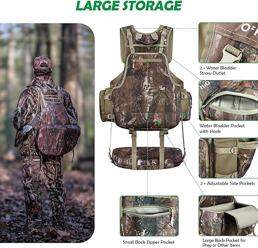 Pro Series Turkey Vest: Adjustable, Comfortable with 20 Pockets & Removable Seat