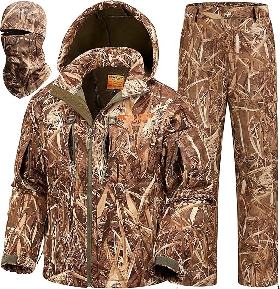 PSE CamoMax Men’s Deer Hunting Suit: Quiet Fleece Lining, Cold-Weather Jacket, Pants & Face Mask