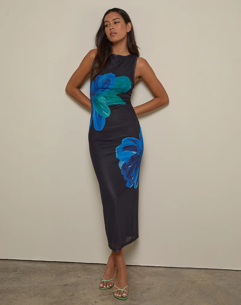 Azure Watercolour Print Maxi – Fayola “Ella”
