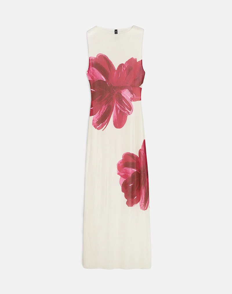 Vintage Cream Base Red Watercolour Maxi – “Clara”