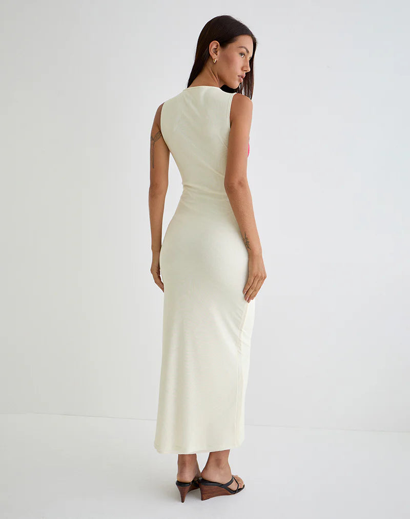 Vintage Cream Base Red Watercolour Maxi – “Clara”